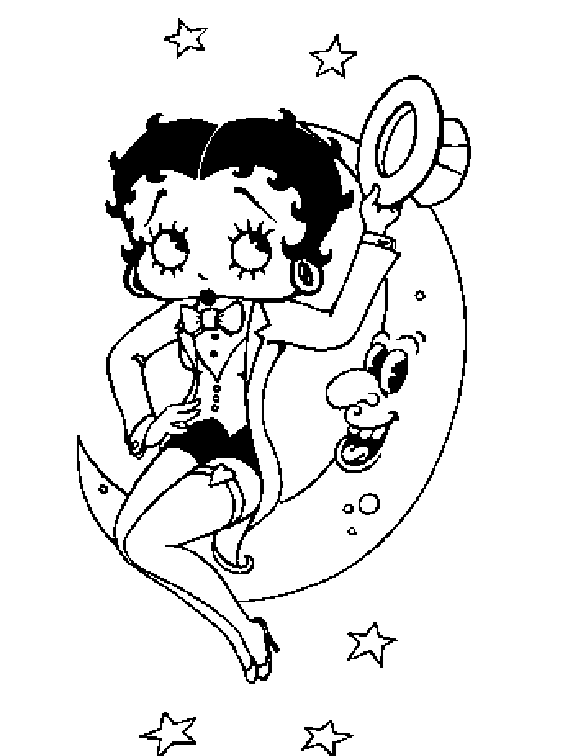 happy birthday betty boop coloring pages