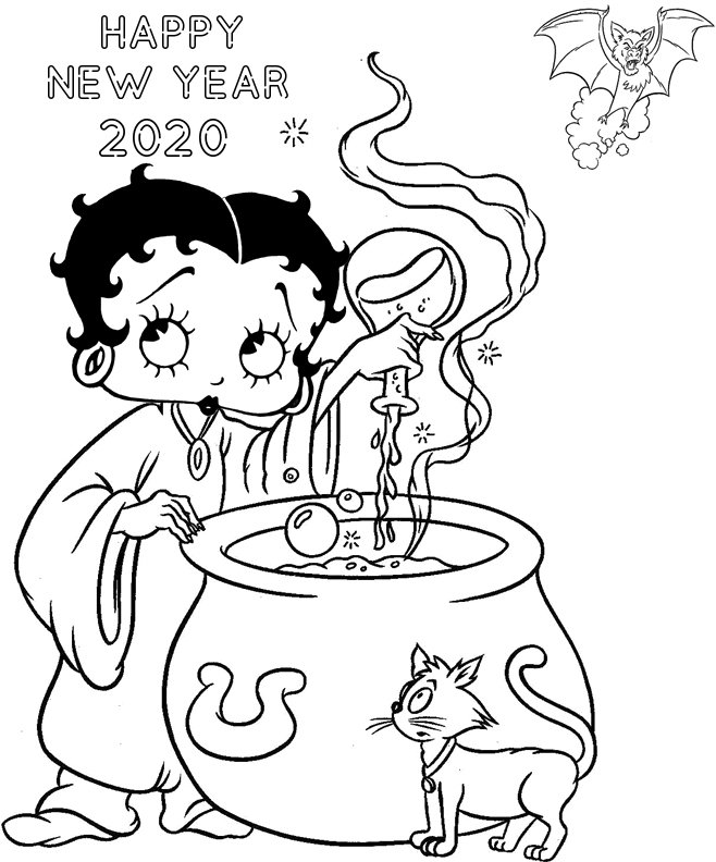 happy birthday betty boop coloring pages