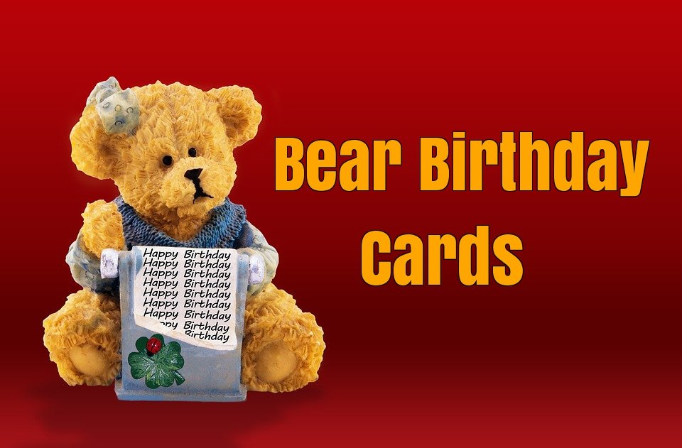 bears birthday cards  