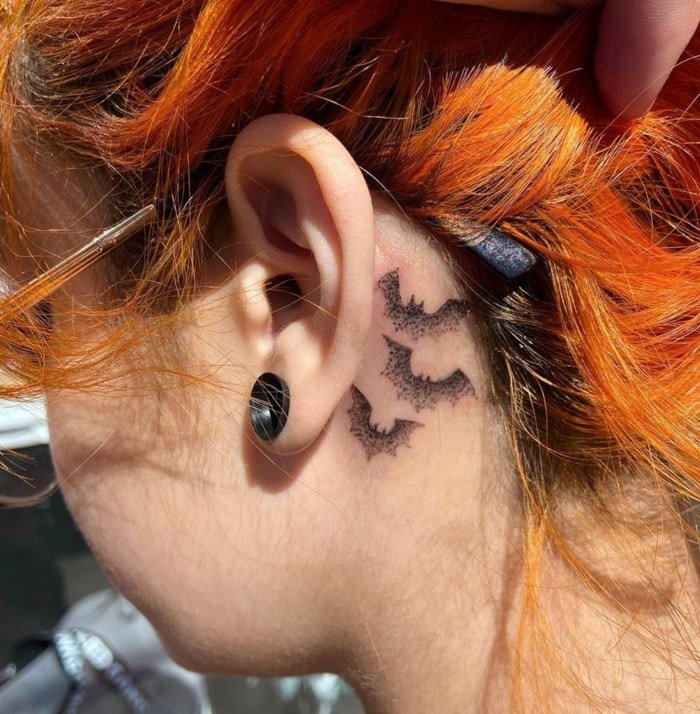 behind the ear tattoos