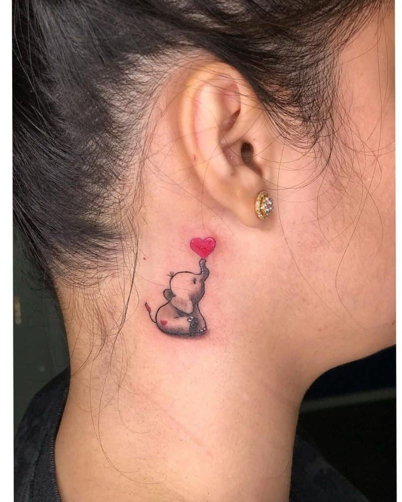 Women's behind the ear Tattoo