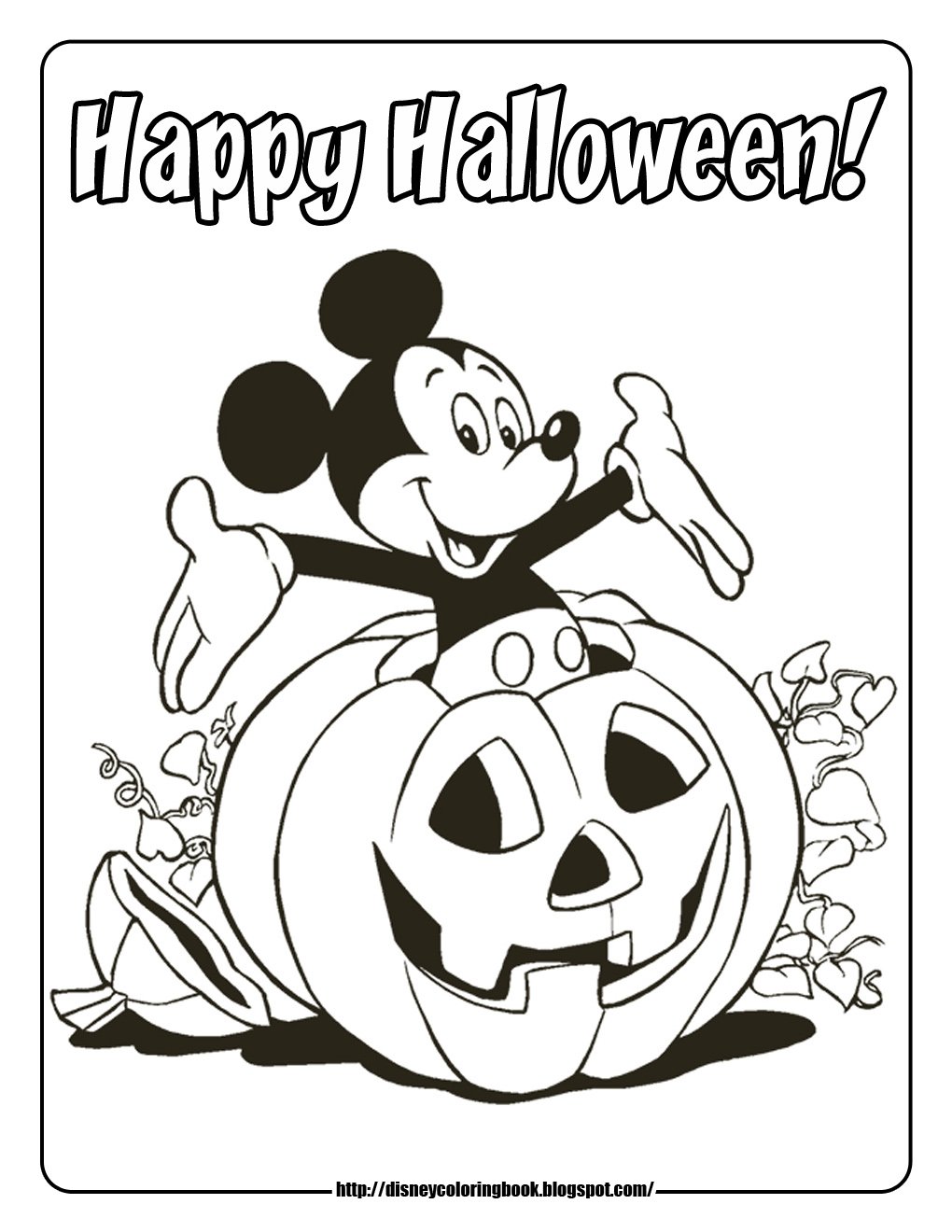 coloring pages mickey mouse pumpkin